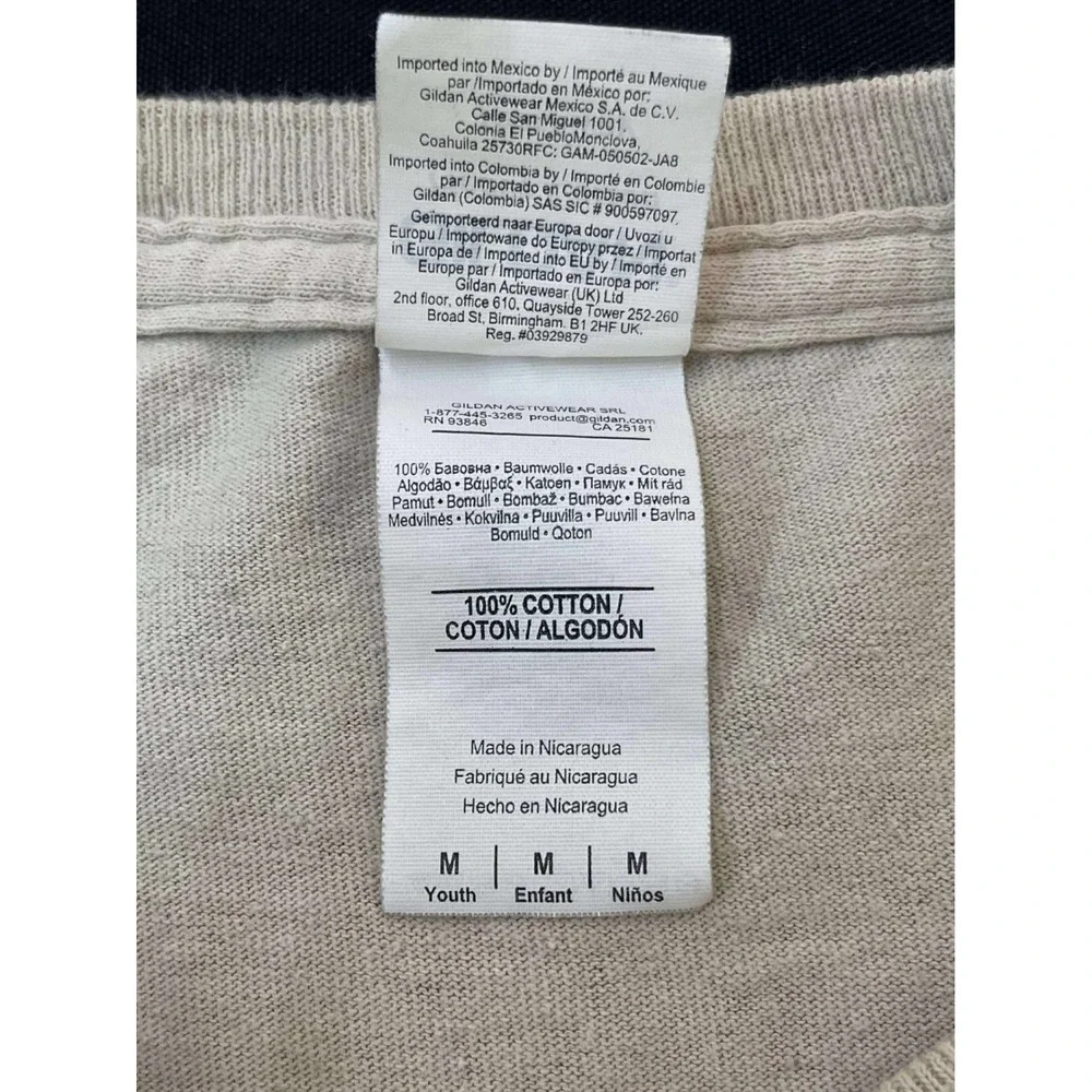 Gildan Heavy Cotton Youth Medium T Shirt Tan Circus Elephant 